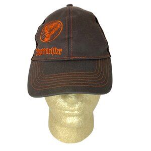 Jägermeister Trucker Hat Black Orange Adjustable Snapback Mesh Back Embroidered